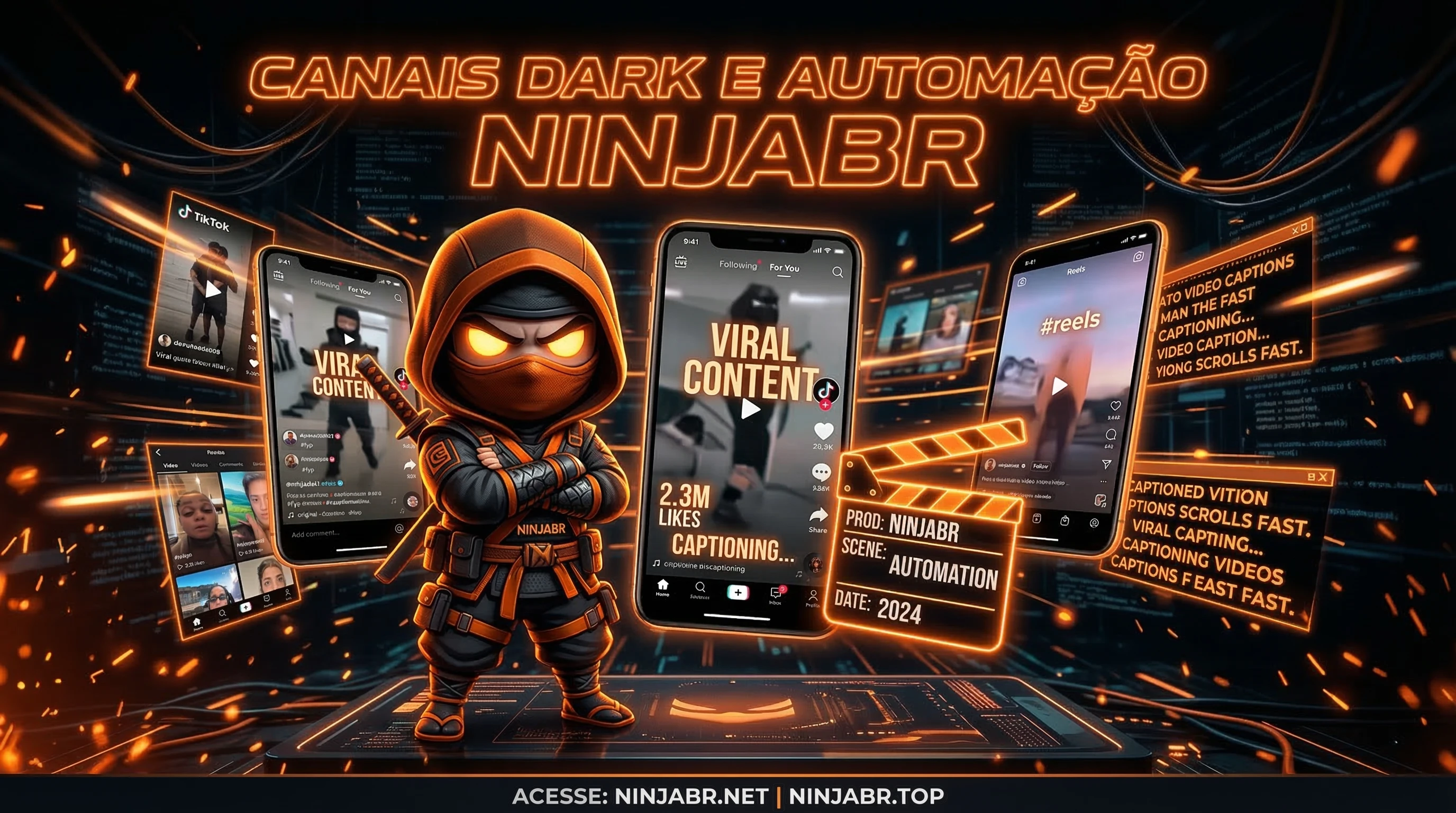 NinjaBR Automatización de Canales Dark TikTok Reels Submagic CapCut IA