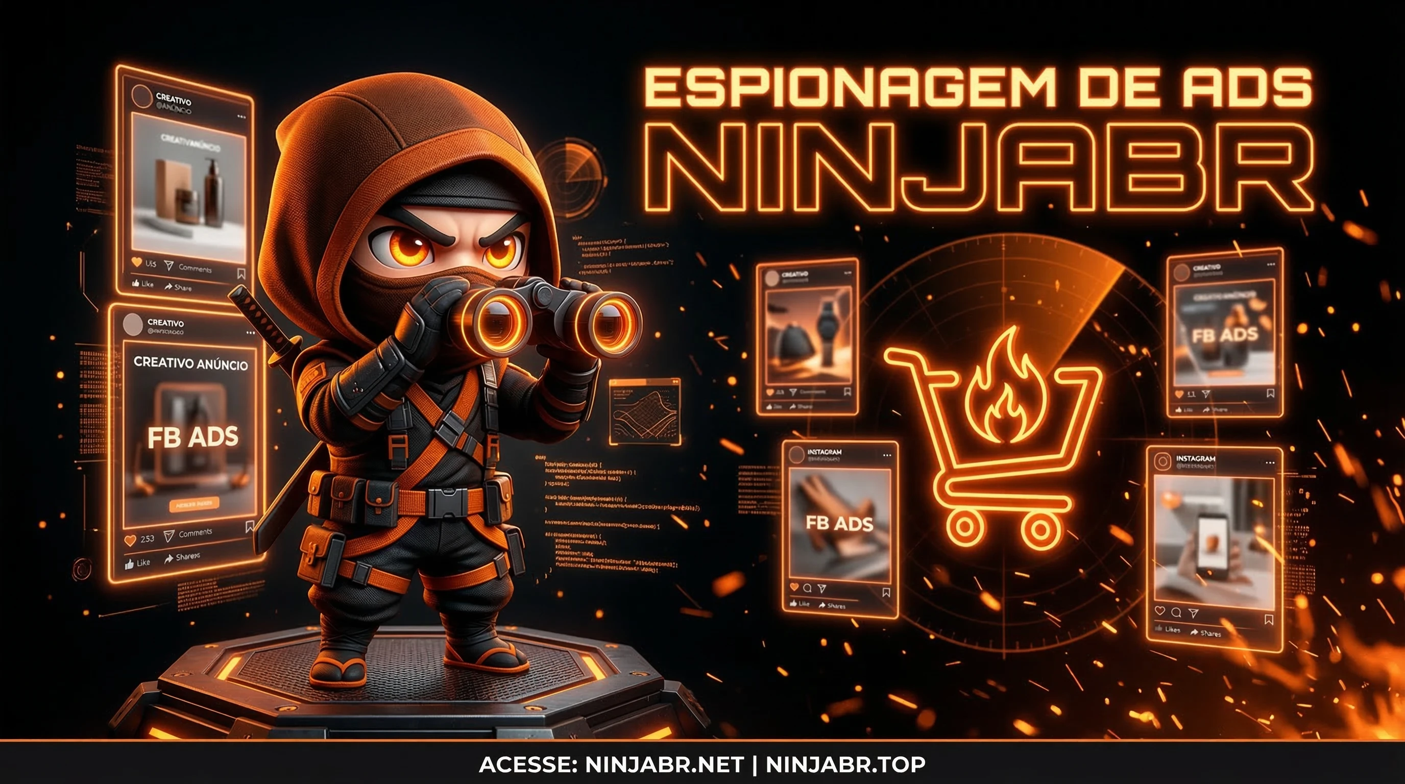 NinjaBR herramientas de espionaje anuncios dropshipping BigSpy Adminer Minea